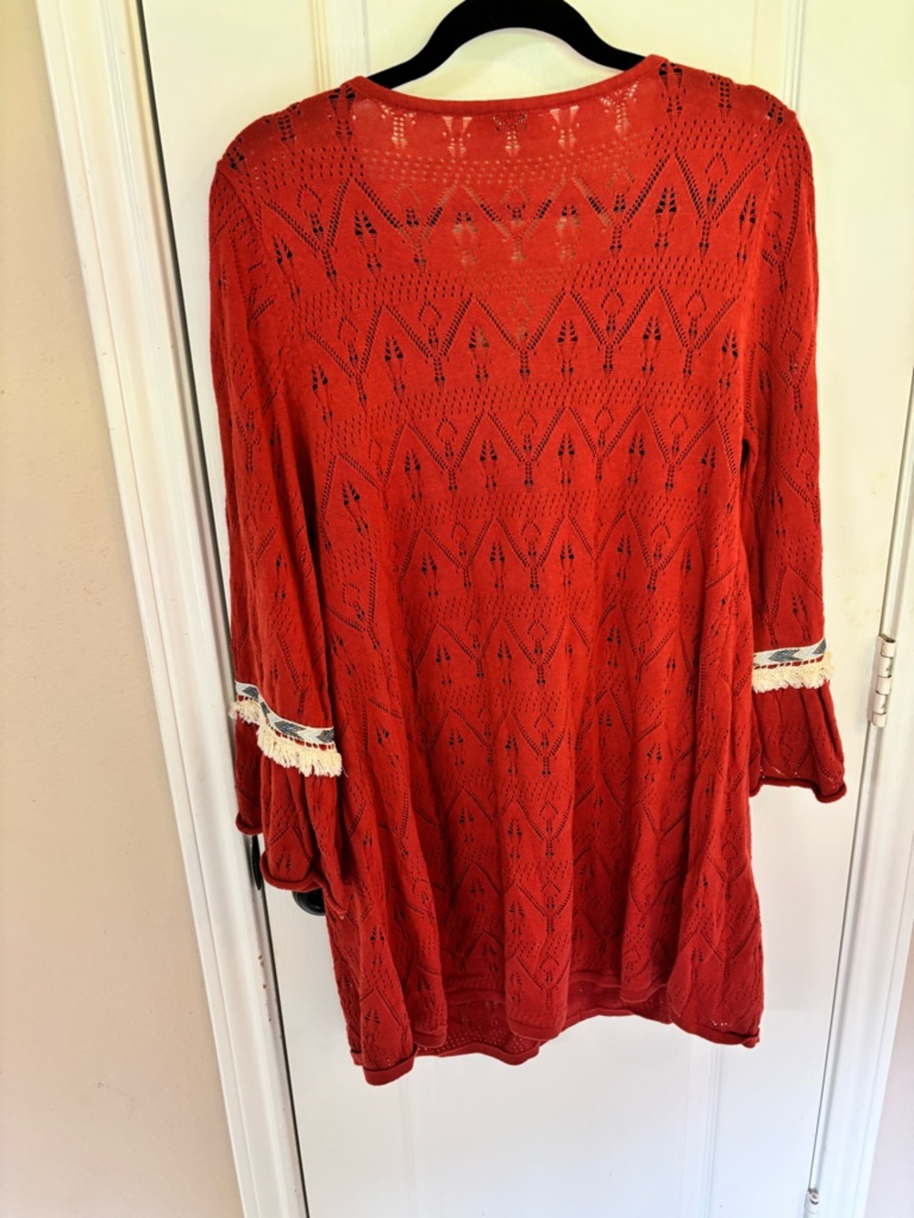 NWT Hayden Size L 100% Cotton Orange Knit Boho Tunic Embroidered Cottagecore - Picture 6 of 6